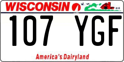 WI license plate 107YGF