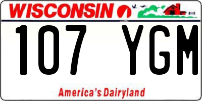WI license plate 107YGM