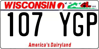 WI license plate 107YGP