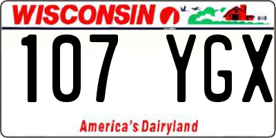 WI license plate 107YGX