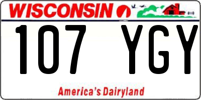 WI license plate 107YGY