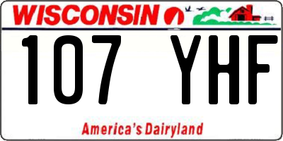 WI license plate 107YHF