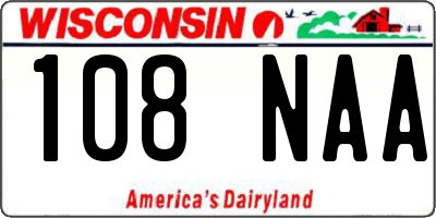 WI license plate 108NAA