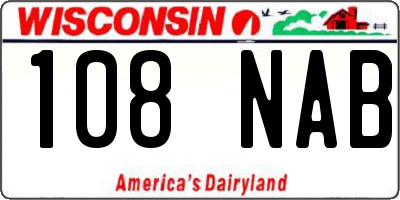 WI license plate 108NAB