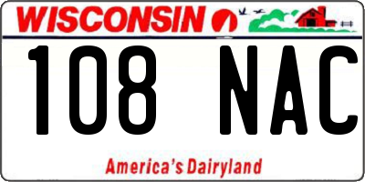 WI license plate 108NAC