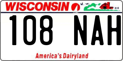 WI license plate 108NAH