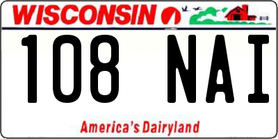 WI license plate 108NAI