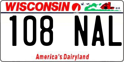 WI license plate 108NAL