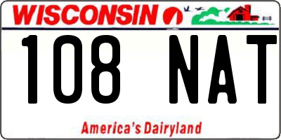 WI license plate 108NAT