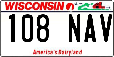 WI license plate 108NAV