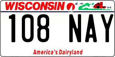 WI license plate 108NAY