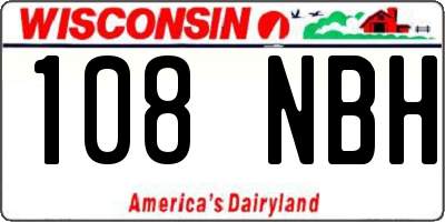 WI license plate 108NBH
