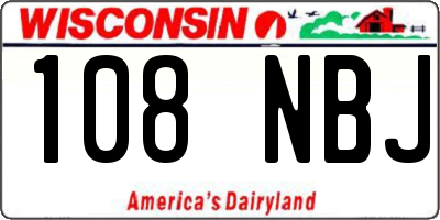 WI license plate 108NBJ