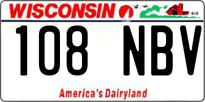 WI license plate 108NBV