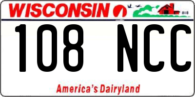 WI license plate 108NCC