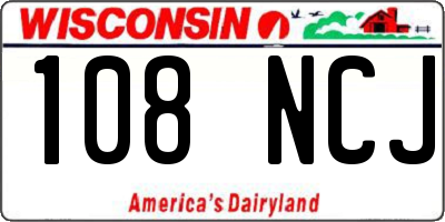 WI license plate 108NCJ