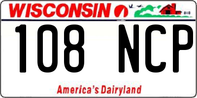 WI license plate 108NCP