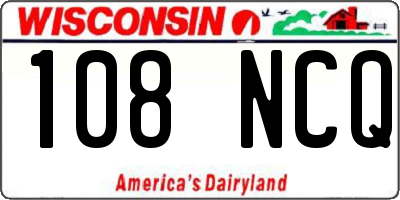 WI license plate 108NCQ