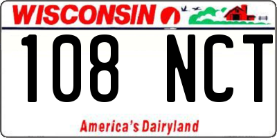 WI license plate 108NCT