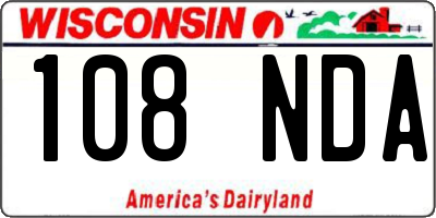 WI license plate 108NDA