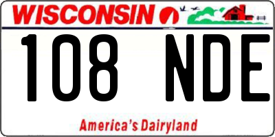 WI license plate 108NDE