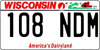 WI license plate 108NDM
