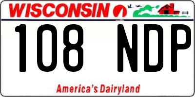 WI license plate 108NDP