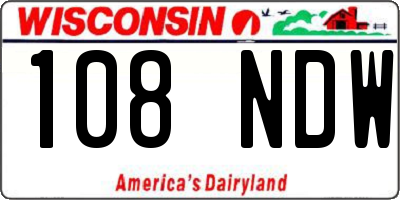 WI license plate 108NDW