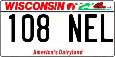 WI license plate 108NEL