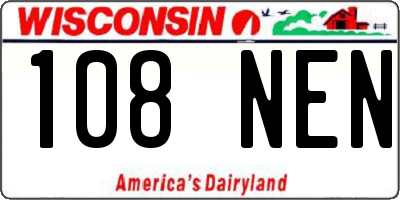 WI license plate 108NEN