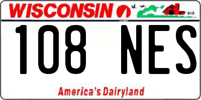 WI license plate 108NES