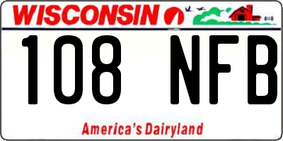 WI license plate 108NFB