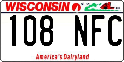 WI license plate 108NFC