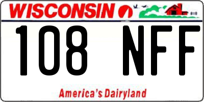 WI license plate 108NFF