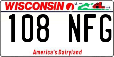 WI license plate 108NFG