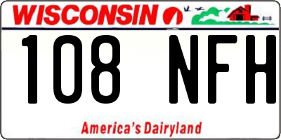 WI license plate 108NFH