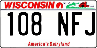 WI license plate 108NFJ