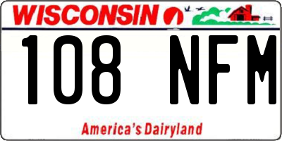 WI license plate 108NFM