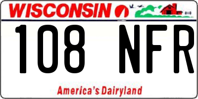 WI license plate 108NFR