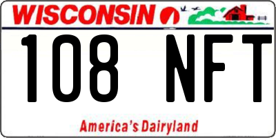 WI license plate 108NFT