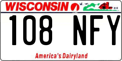 WI license plate 108NFY