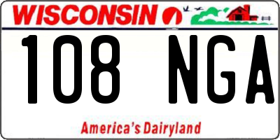 WI license plate 108NGA
