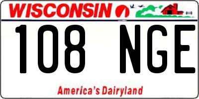 WI license plate 108NGE