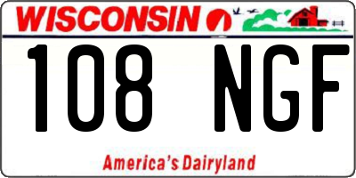 WI license plate 108NGF