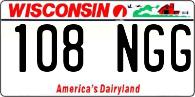 WI license plate 108NGG