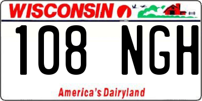 WI license plate 108NGH