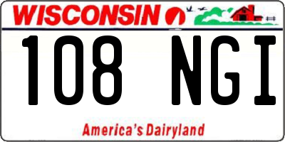 WI license plate 108NGI