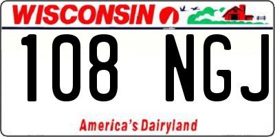 WI license plate 108NGJ