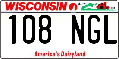WI license plate 108NGL