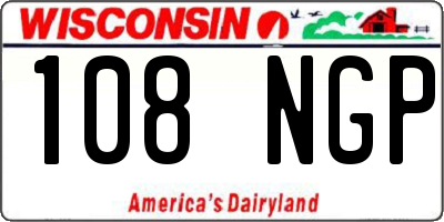 WI license plate 108NGP